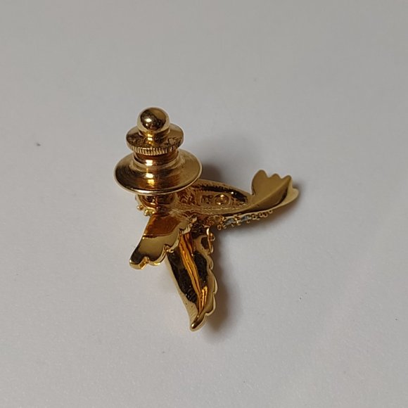 Very Pretty Blue, Green, And Gold Tone Hummingbird Pin - Picture 3 of 8